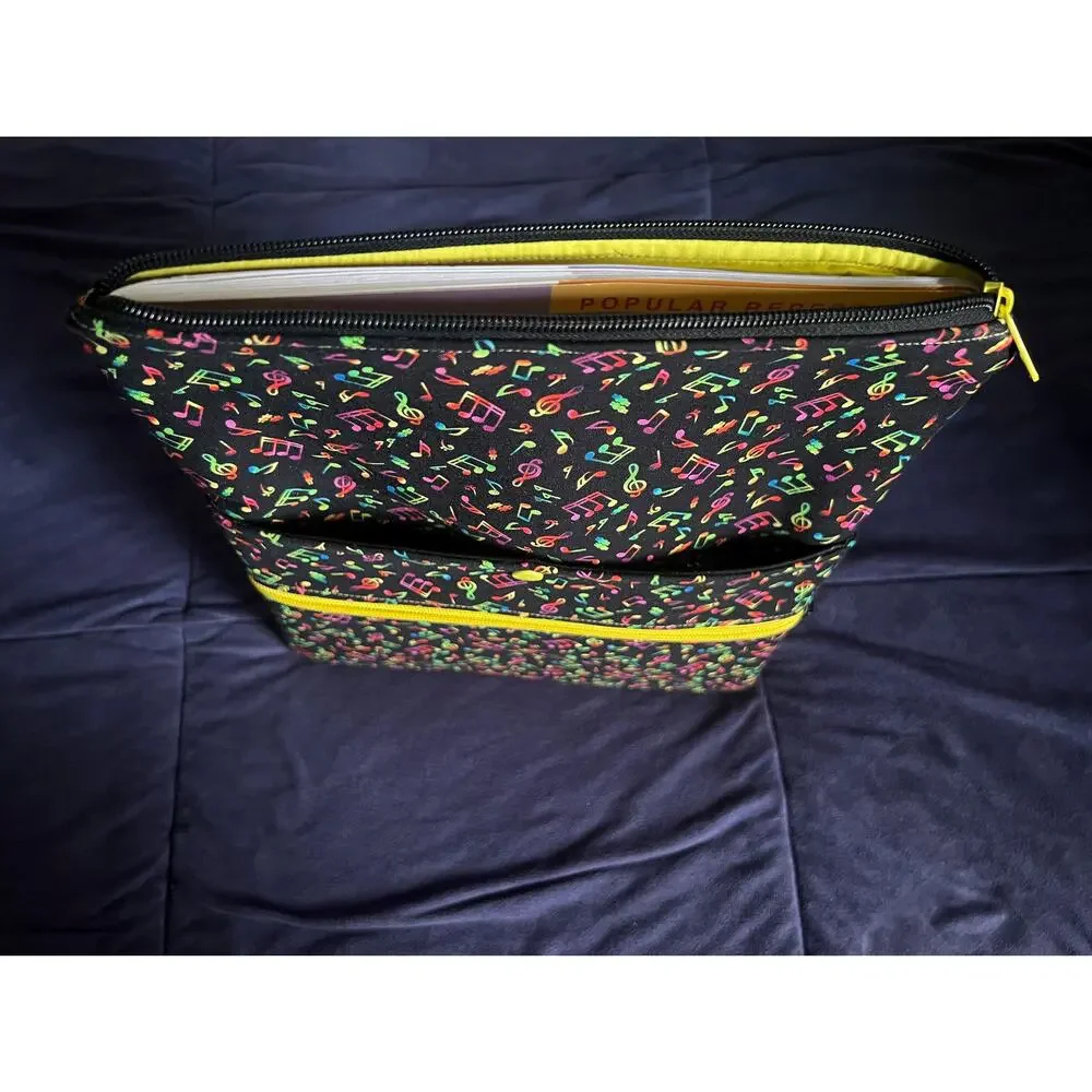 NWOT Large Book Sleeve & Corner Bookmark, Dual Pockets